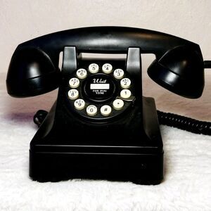 Crosley 302 Retro Rotary Phone Black Vintage Style Desk Telephone Tested